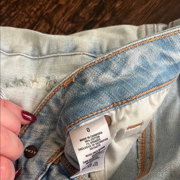 Aeropostale Distressed Light Blue Denim Shorts - Picture 5 of 6